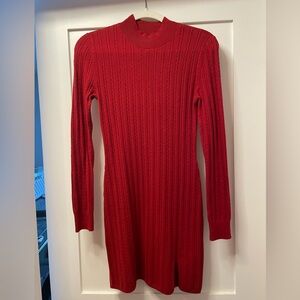 Abercrombie & Fitch Women’s Red Knit Sweater Dress Small Petite NWT